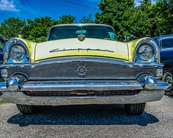 Classic Car Art Photo, 50s Vintage Car Photo -Printable -Downloadable -Instant Download -Digital Download -Photo Download ,Yellow Car Pic