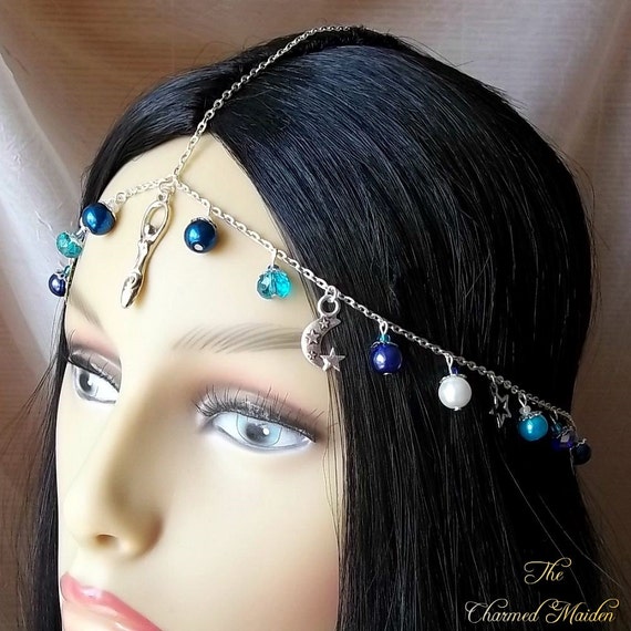 Moon Goddess Headdress Head Chain Circlet by TheCharmedMaiden