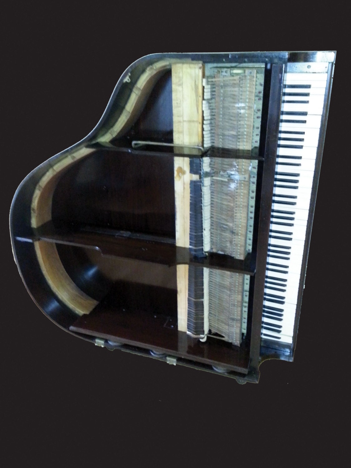 Howard Baby Grand Piano Bookcase by DoItProfessionally on Etsy