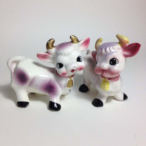 Purple Cow Salt and Pepper Shakers