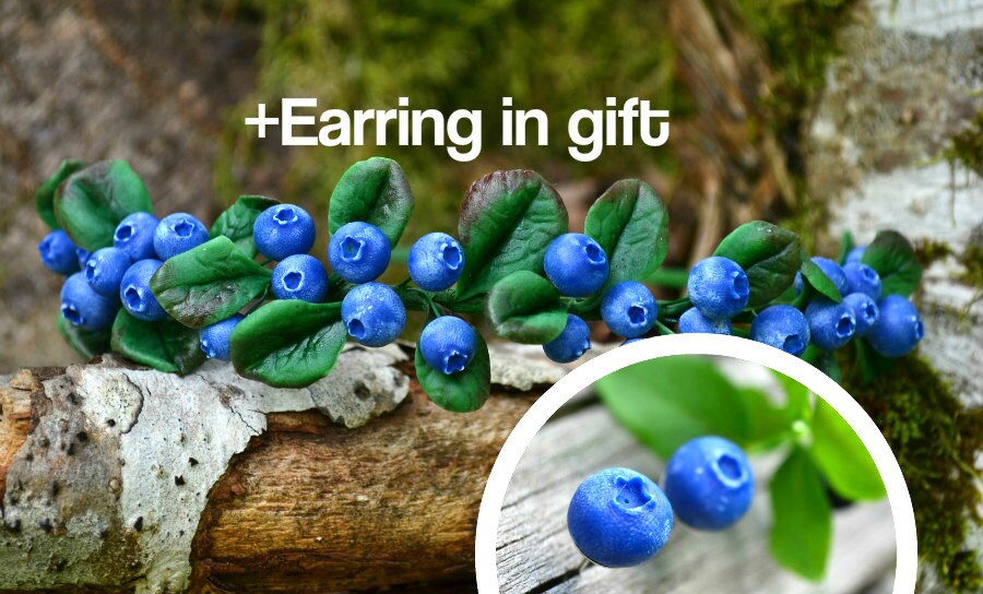 FREE EARRINGS Blueberry headband. Blueberry hair crown.