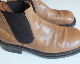 Vera Cuoio LAV. ARTIGIANA tan leather ankle boots mens size US 11 D made in italy
