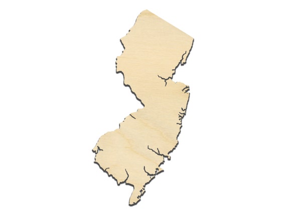 New Jersey Unfinished Wood Shape State Cutout by LaserJones