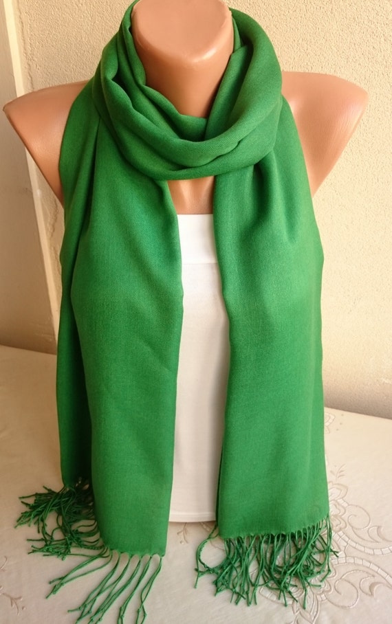 Emerald Green Solid Scarf Shawl Woman by ModernScarfPoint on Etsy