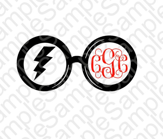 Download Harry Potter Glasses Monogram Frame SVG and DXF by ...