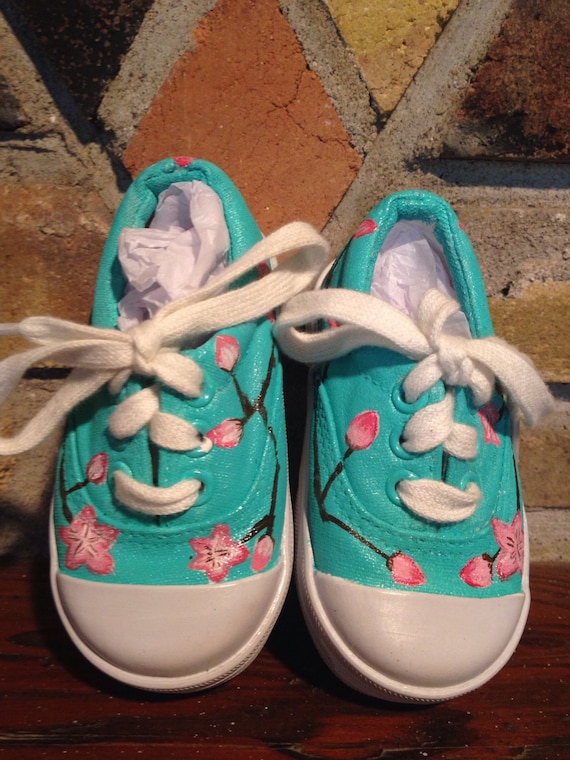 Items similar to Cherry Blossom Toddler Shoes on Etsy