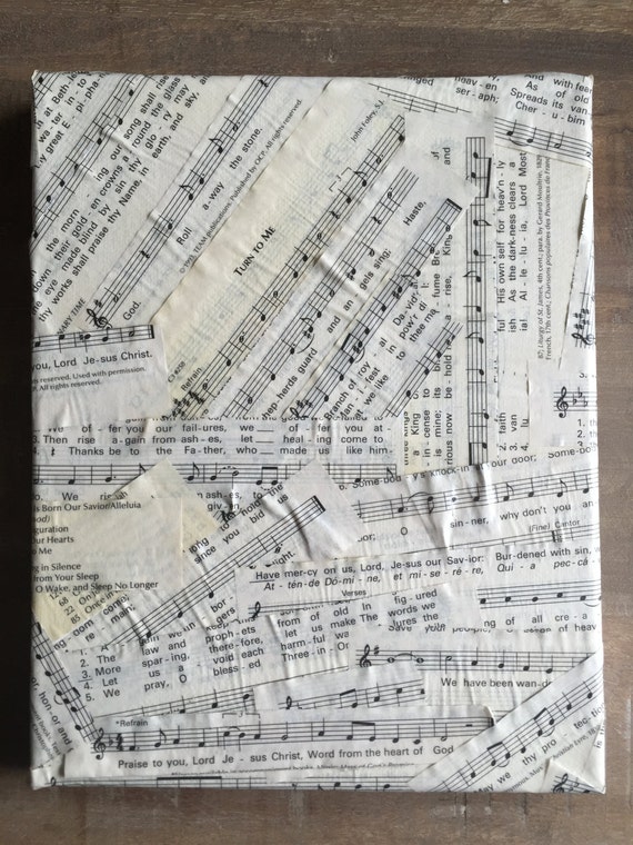 Sheet Music Decoupage Artwork. Sheet Music on canvas 8