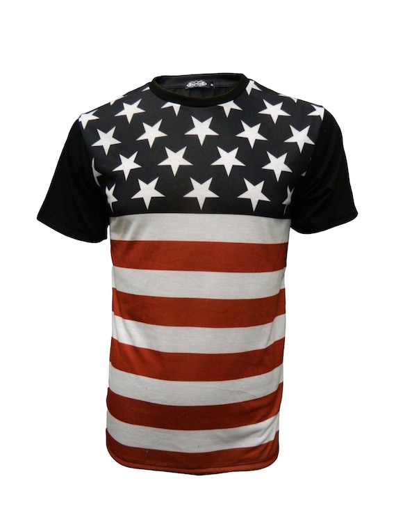 Vintage Men's American Flag Sublimation Graphic T Shirt by DNMSuE