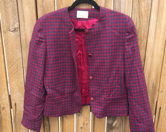 Pendleton wool blazer houndstooth pattern women's size medium/large