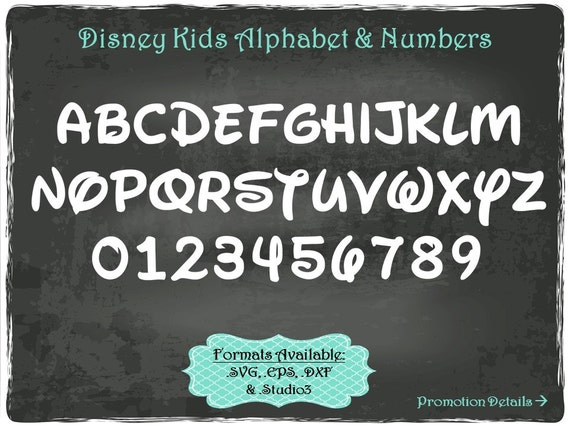Download Disney Kids Alphabet and Numbers in .SVG .EPS .DXF & .Studio3