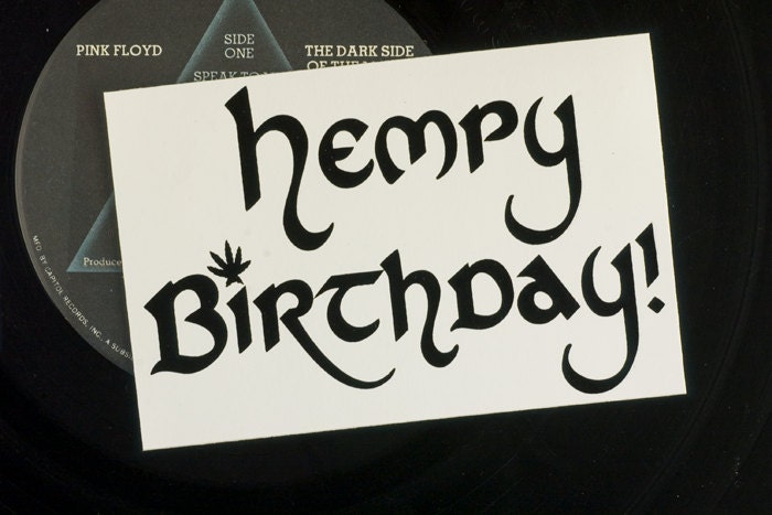 happy birthday gift weed sticker hempy by thebluntedthreads