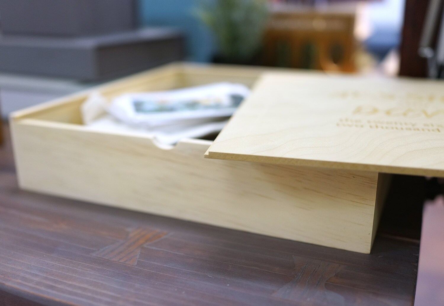 10x10 Wooden Photo Album Box Wedding Album Personalized