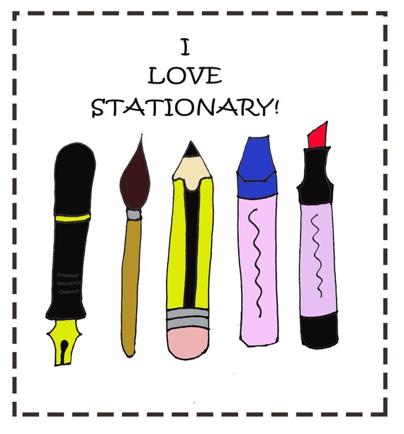 Items similar to I love stationary! on Etsy