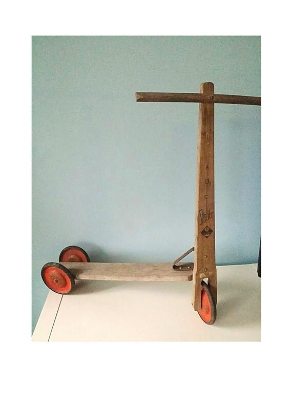 vintage wooden scooter