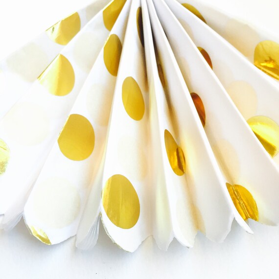 Tissue paper Pom poms Gold Polka Dot Pom poms Birthday