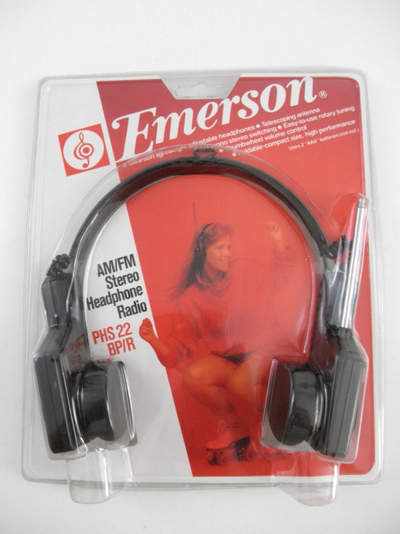 Vintage 80's Emerson AM/FM Stereo Headphone by GoldenGemRetailers