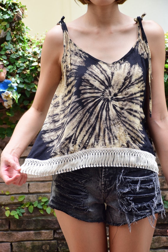 black tie dye tank top