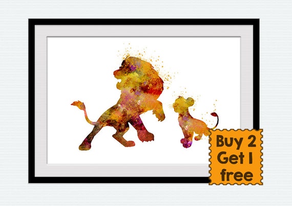 Lion King watercolor print Simba print Simba watercolor