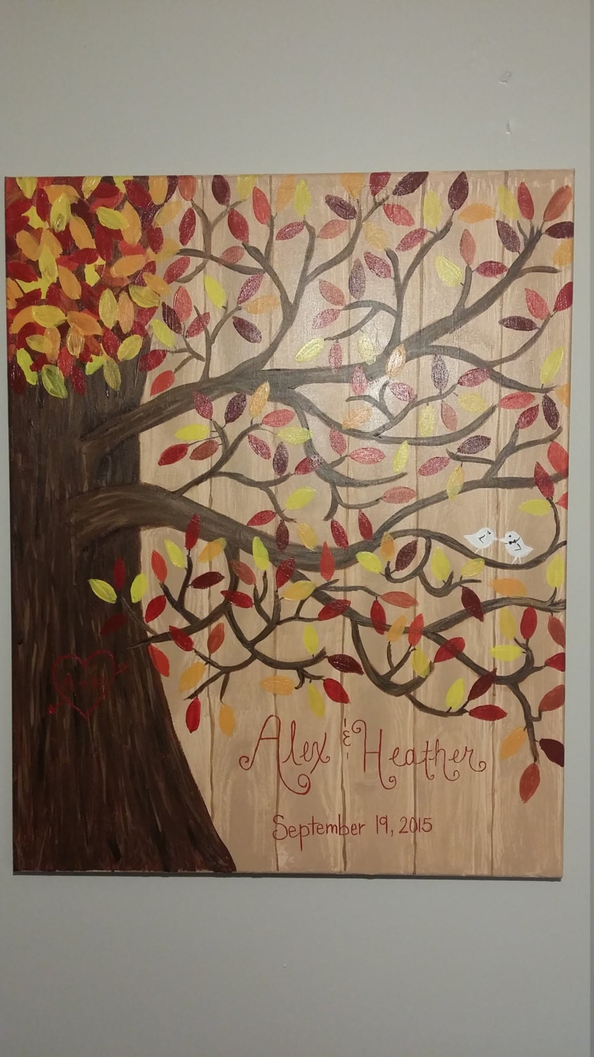 Custom Guest Book Painting wedding unique Fall Colors