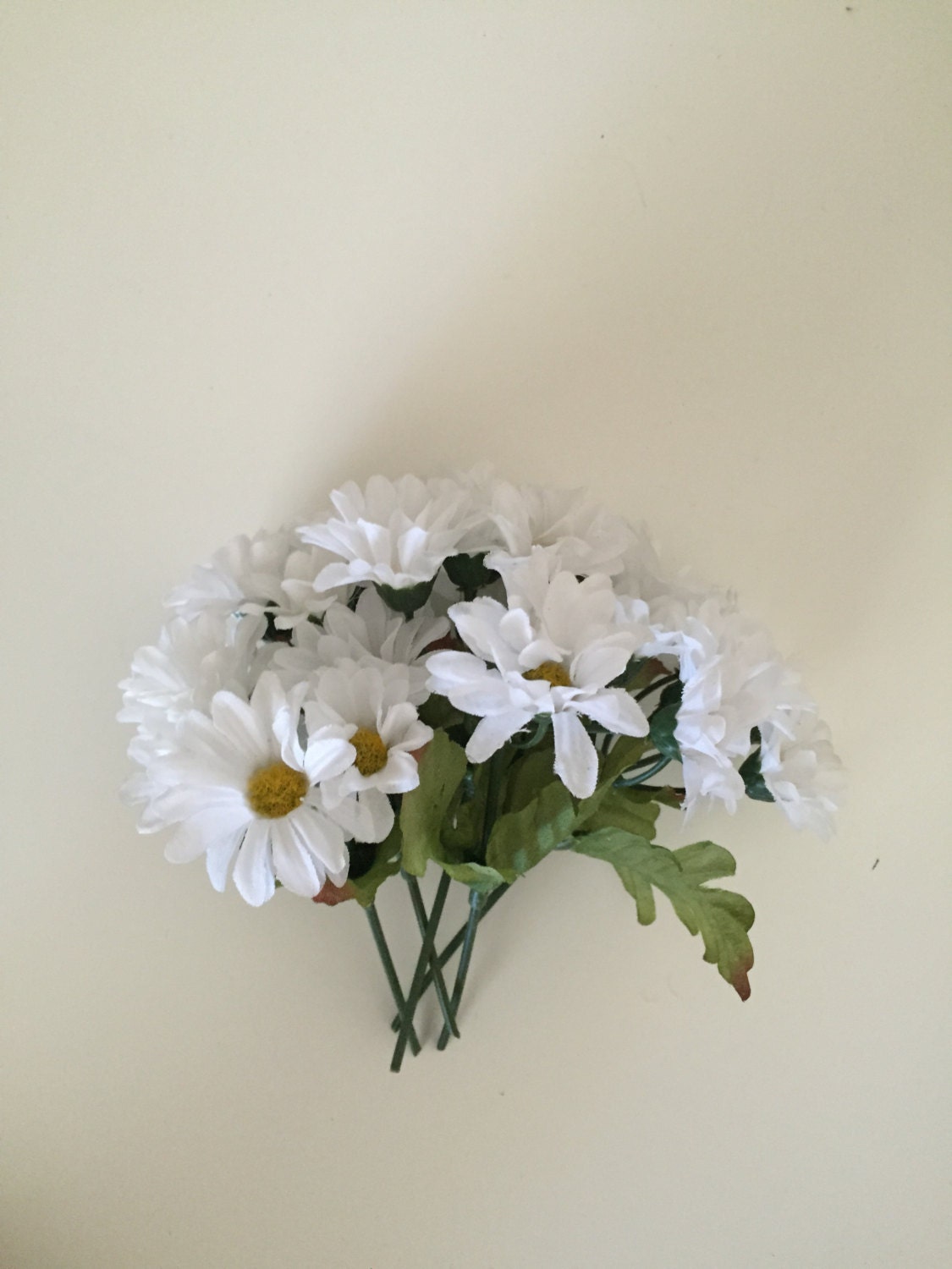 5 Stems of Mini White Daisy Silk Flower by AmandasCraftSupplies
