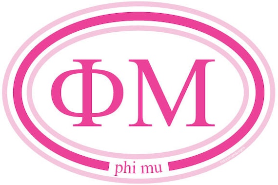 PHI MU Sorority ΦΜ Car Decal