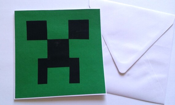 Handmade Minecraft Creeper Card