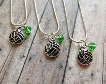 Volleyball Team Necklace, Volleyball Team Gift, Volleyball Charm Necklace, Party Favors, Volleyball Necklace, Volleyball Jewelry, Gift