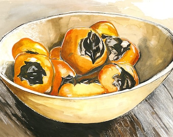 fruit bowl drawing persimmon fruit fruit bowl drawing persimmon fruit