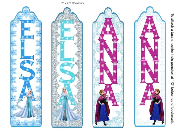 FROZEN ELSA Anna Sven Olaf Party Favor Bookmarks by TahDahStudio2