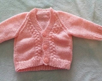 Knitting PATTERN Seamless Top Down Baby Girl CARDIGAN Jacket