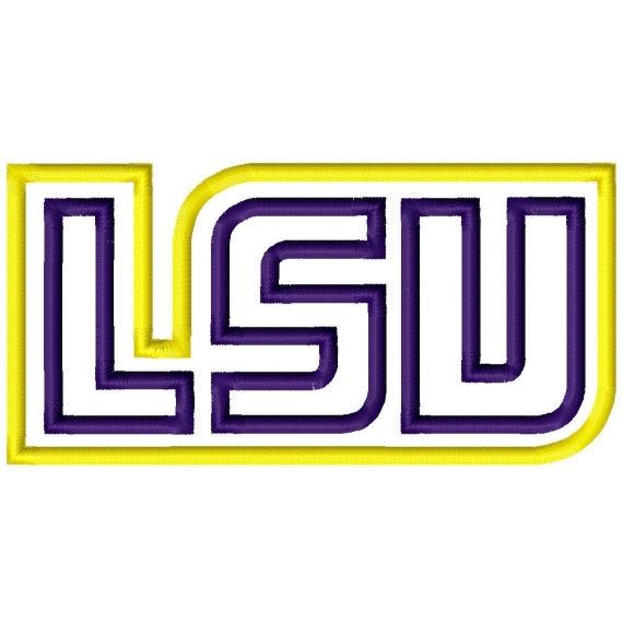 LSU Applique Embroidery Design 4x4 5x7 INSTANT DOWNLOAD