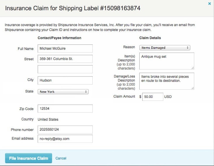 view claim status usps on USPS Insurance Parcel Shipsurance File Shipping Claim