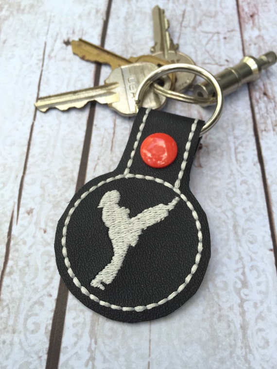 KarateKey Fob Karate Girl Keychain Karate Gift Best by babymoon