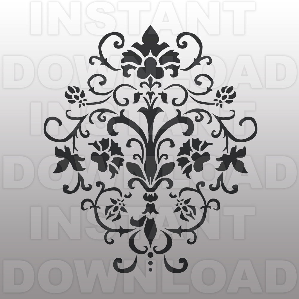 Download Damask Flourish SVG File Cutting Template-Vector Clip art for