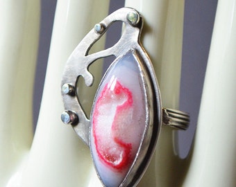 Blister Ring Made With Druzy Quartz Stone