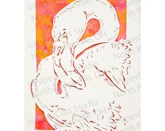 Flamingo ACEO Papercutting, Handmade Original