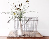 Vintage Bicycle Bike Basket - double,metal, galvanized