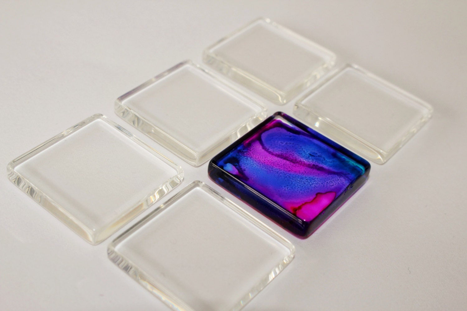 1 inch 100 Clear Flat Smooth Glass Tiles by theglassconnection