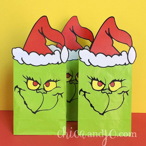 DIY Printable Grinch Party Favor Bags