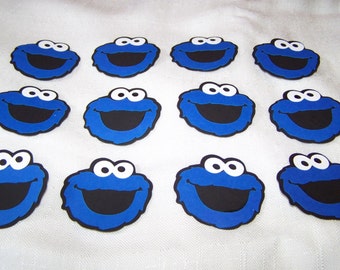 Cookie Monster die cut 2" (2 inch) party favors Sesame Street set of 12 | Free shipping