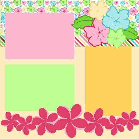 Hawaii 2 Page 12X12 Scrapbook Page Kit or Premade Layout