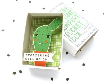 Cactus - The Instant Comfort Pocket Box - everything will be ok! - cheer up and consolation box