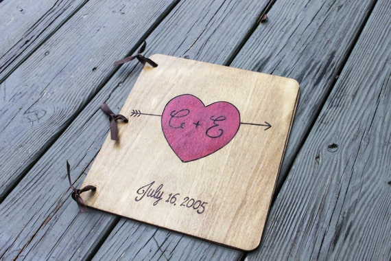 Custom Wedding Guest Book - Heart by LazyLightningArt