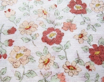 Japanese Cotton Linen Blend - Floral Fabric in Brown - Fat Quarter LIMITED YARDAGE
