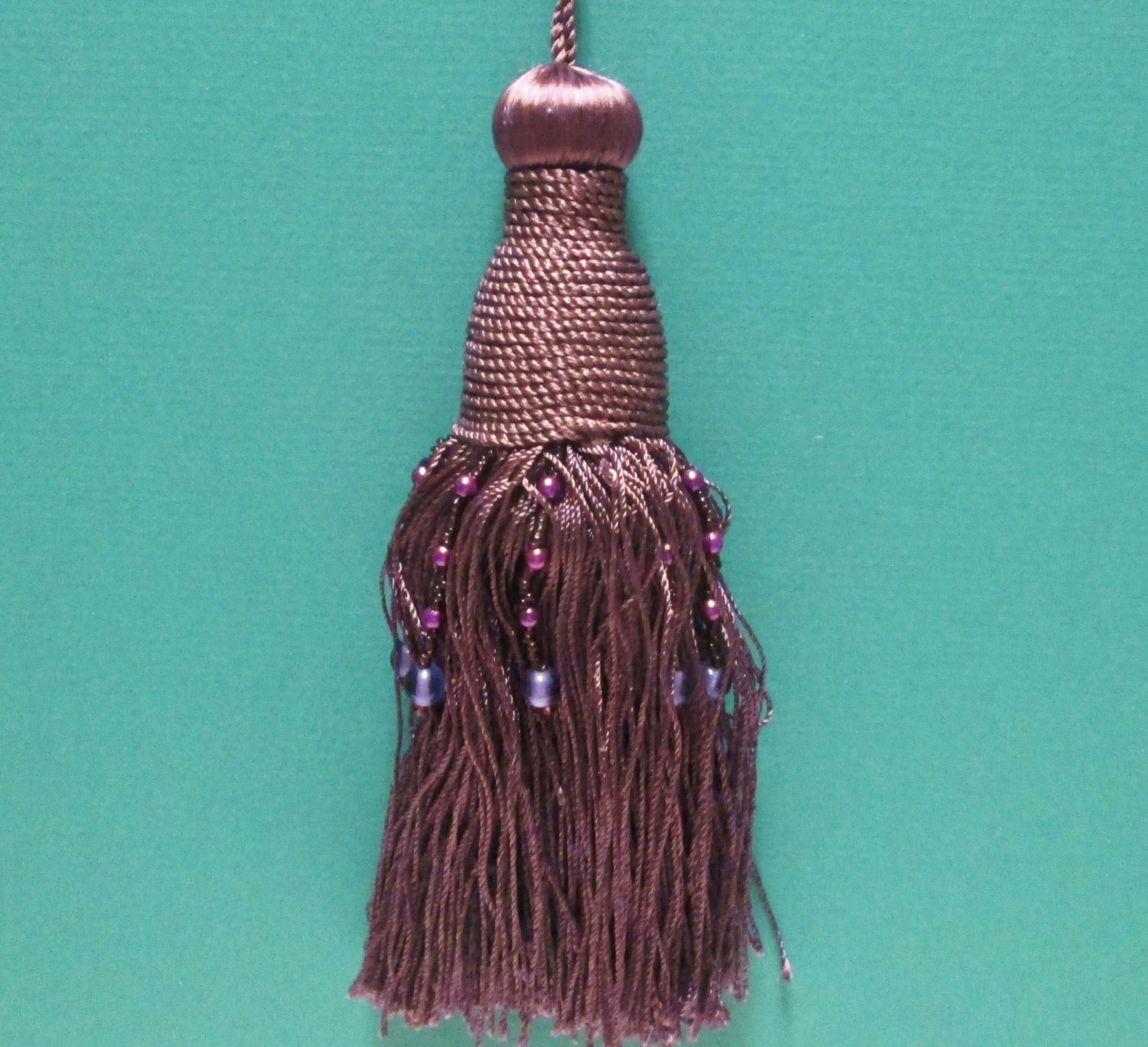 BEADED TASSEL Jumbo Furniture Key Fob Tassel by VintageCarolina