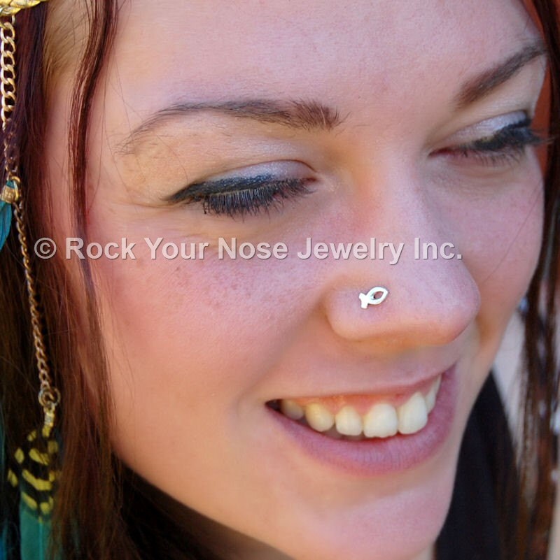 Christian Fish Faith Jewelry Nose Stud CUSTOMIZE