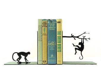 Monkey Metal Art Bookends - Free USA Shipping