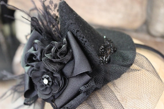 Black Magic_ Mini Witch Hat Headband_Halloween_Ready to