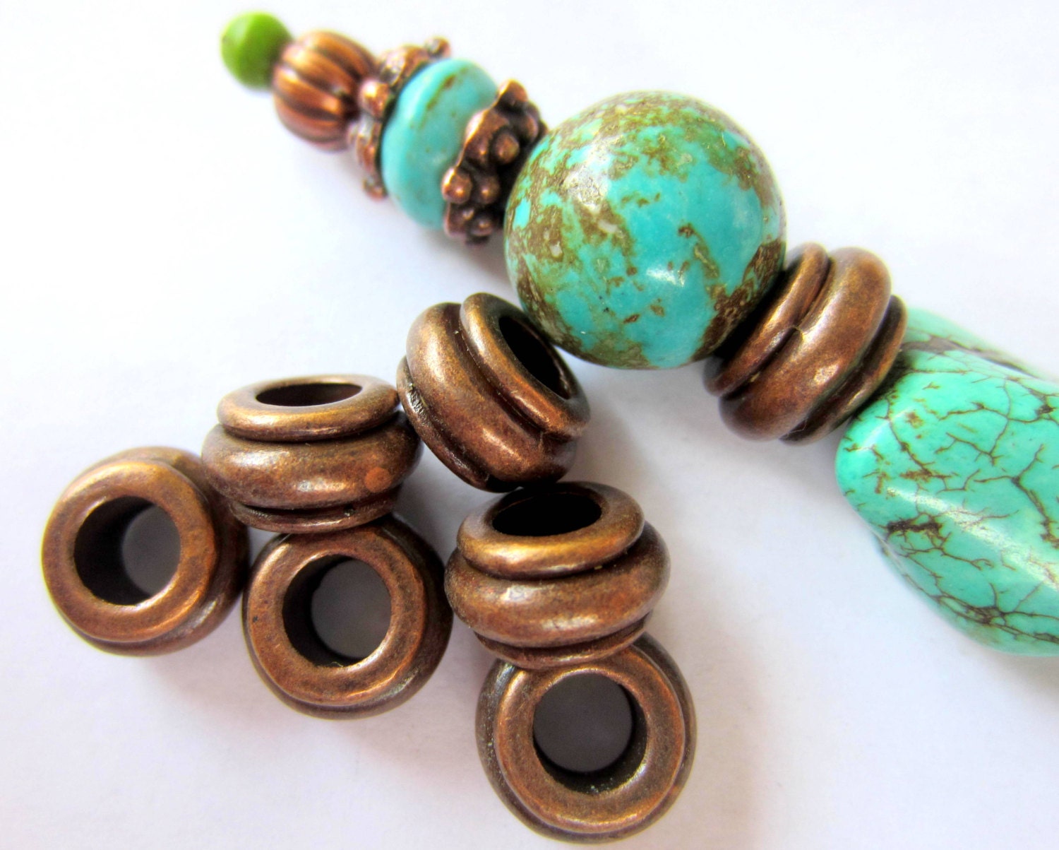 30 Antique copper beads classic or ethnic style boho chic