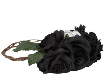 black flower crown halo wreath headband